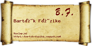 Bartók Füzike névjegykártya